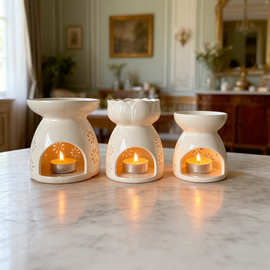 陶瓷香薰炉蜡烛香精炉精油炉创意镂空香精炉家用香氛摆件节日礼品