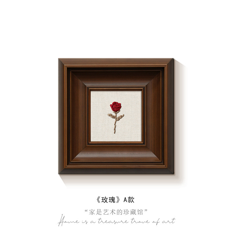 《玫瑰》法式中古风卧室装饰画小众艺术餐边柜床头桌面摆件画挂|undefined