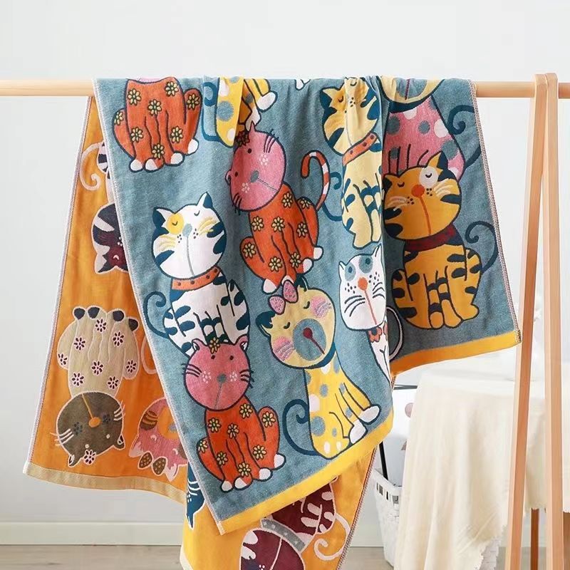 New pure cotton men's and women's household absorbent bath towel five-layer gauze super soft skin-friendly comfortable dormitory bath
