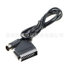 适用SEGA MD1一代SCART扫把头线1.8MSEGA V-Pin PAL扫把头RGB线