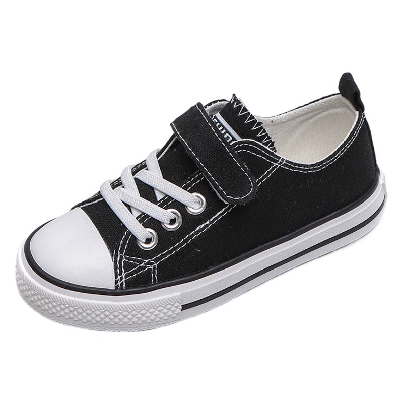 Детские парусиновые туфли для мальчиков и девочек. Новинка 2024 года. Белые туфли для малышей и среднего размера. Учащиеся на липучке. Модные детские туфли.