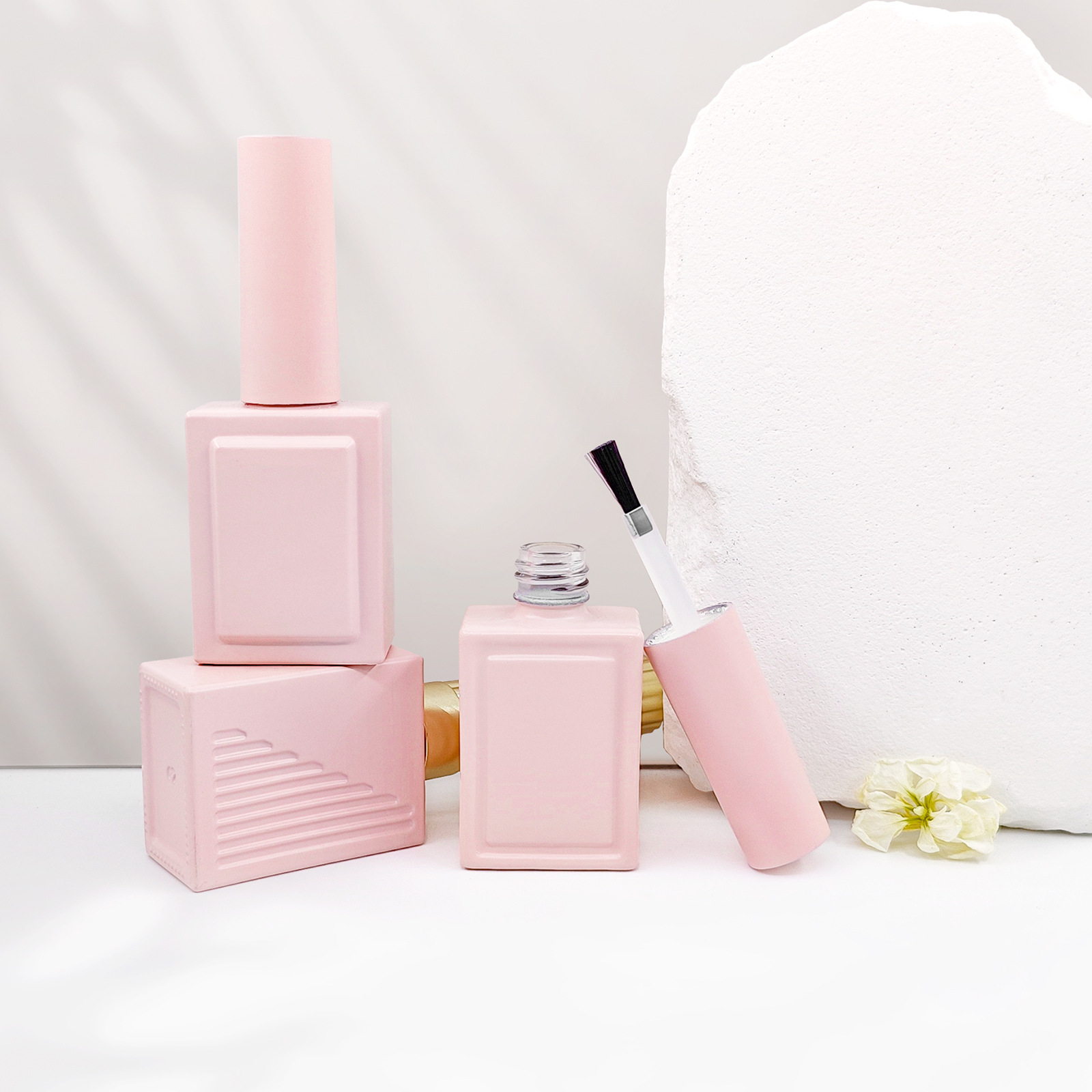 新款少女粉12ml甲油胶分装瓶指甲油美甲胶空瓶玻璃瓶玻璃分装瓶