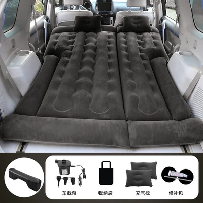 Car Inflatable Bed Trunk Vehicle-mounted inflatable bed - two-way-trunkrear-seat-organizer-f30-suv-wave-pattern-black-long-bench