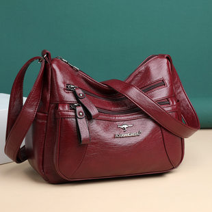 Women's bag 2025 new mother bag simple and atmospheric middle-aged women's soft leather texture bag Korean version one-shoulder crossbody bag