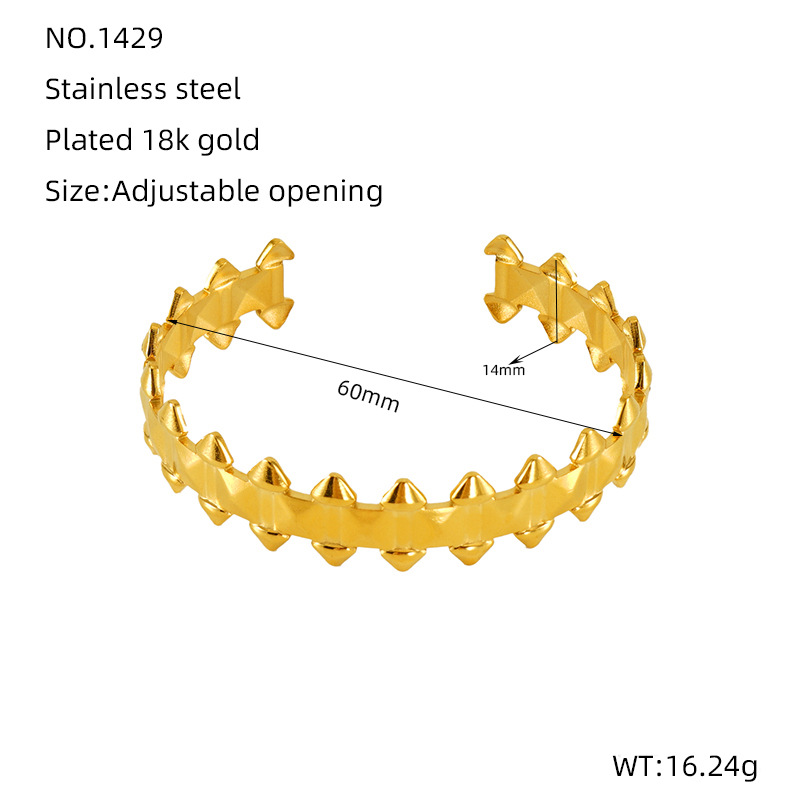 Personalidad tendencia de moda de acero de titanio brazalete de apertura mujer INS viento exagerado irregular C brazalete al por mayor en stock