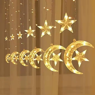 星月窗帘灯led12挂冰条灯婚庆婚房布置直播间背景装饰氛围彩灯