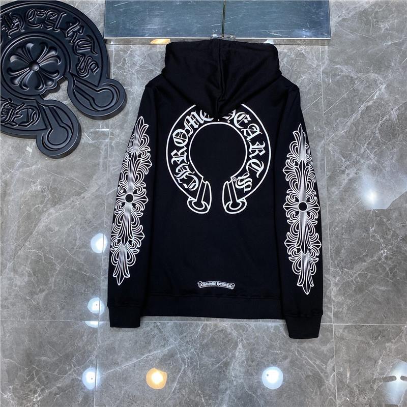 Cross-Border In-Stock Chrome Hearts Simple Hooded Sweatshirt Unisex Loose Zipper Hoodie Cardigan