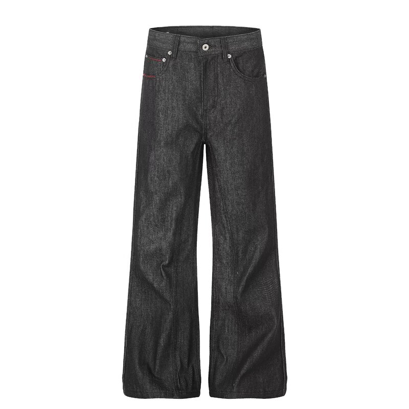 ABCBUFUT「Hand Stitching 2.0」Solid Color Jeans for Men and Women, Casual Plain Design Straight-Leg Long Pants