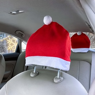 Christmas car chair cover Christmas hat cross-border hot headrest cover decoration supplies scene layout props