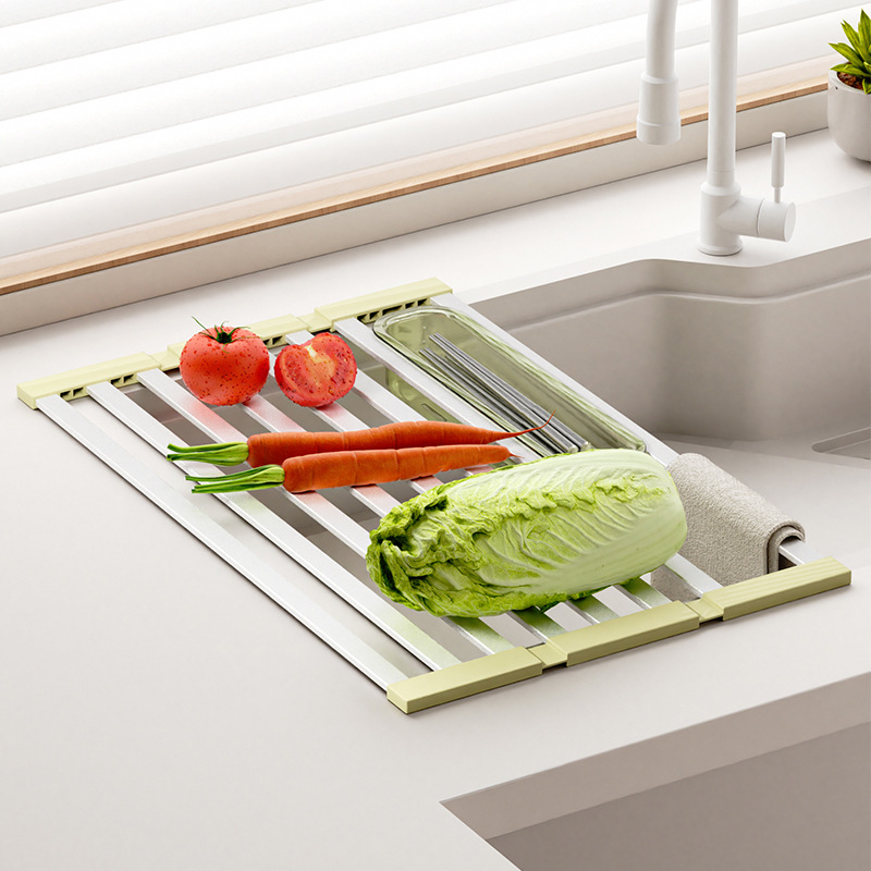 fregadero plegable drenaje rack cocina piscina doméstica palillos almacenamiento rack platos de lavado de verduras drenaje rack platos image 3