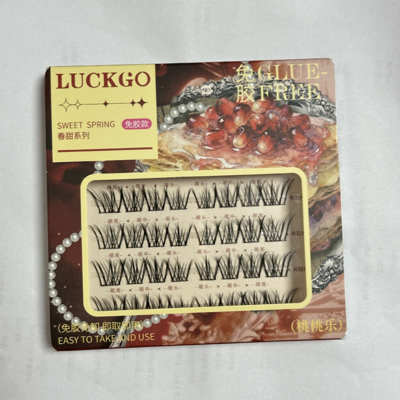LUCKGO serie de primavera dulce, pestañas falsas sin pegamento, pestañas falsas sin pegamento, pestañas falsas, suaves, puras y ligeras.