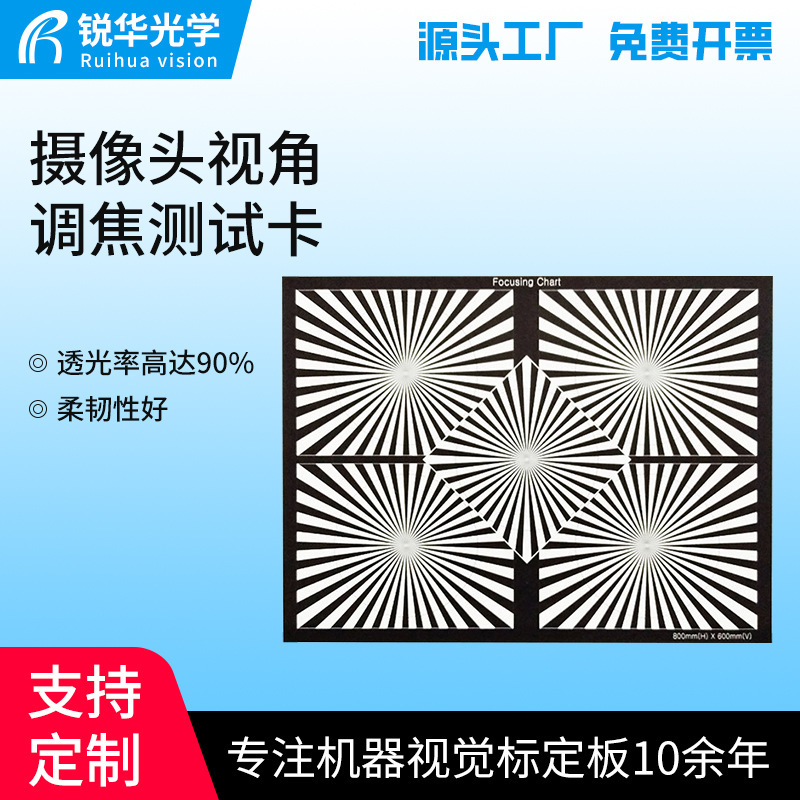 高清摄像头视角调焦测试卡监控对焦图测试图安防监控配件源头工厂