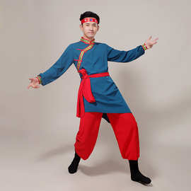 男士鄂温克族舞蹈演出服少数民族传统特色舞台表演服装成人新套装