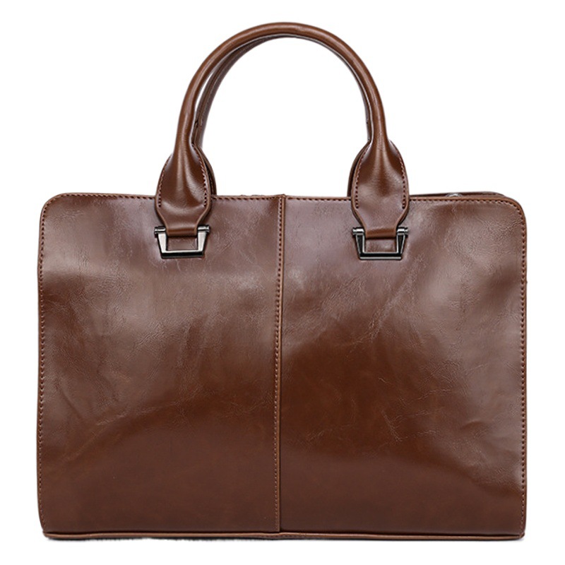 New Men's Handbag Horizontal Korean Style Men's Bag Shoulder Crossbody Business Computer Briefcase Retro Trendy Bag Wholesale