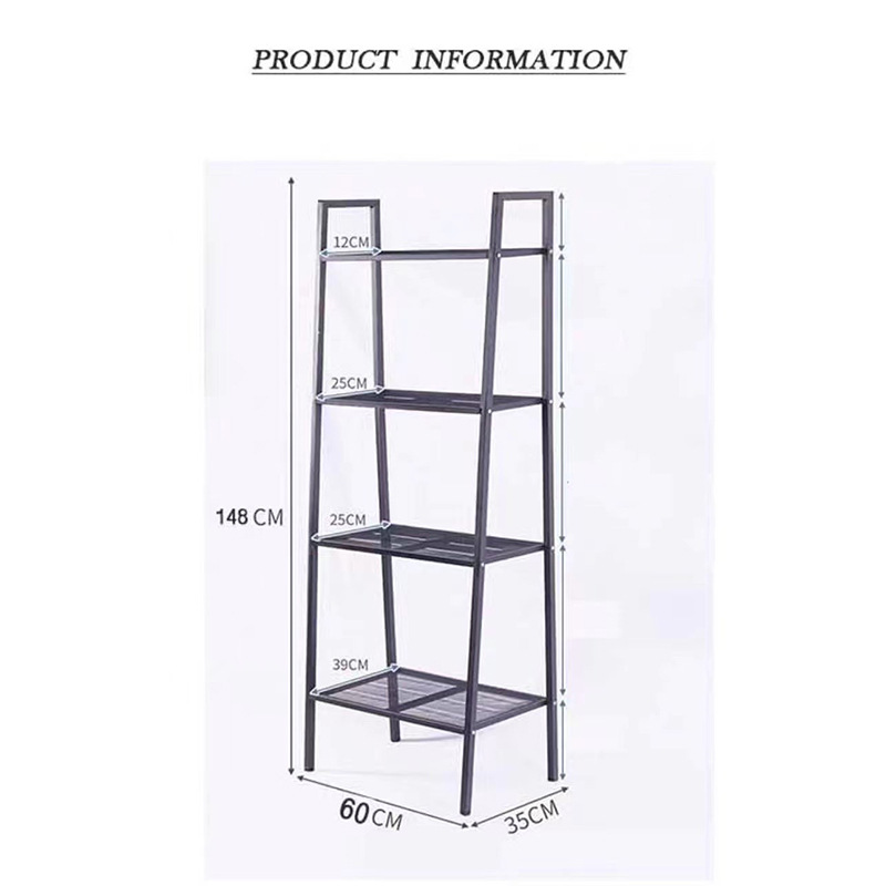 Estantería de hierro de múltiples capas de almacenamiento de piso dormitorio Oficina sala de estar trapezoidal estante de almacenamiento balcón estante de la flor