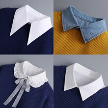 Men's Suit Solid Color Fake Collar for Women Blouse Sweater