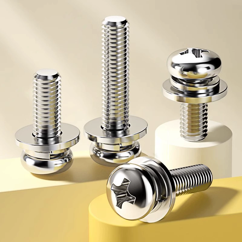 304 нержавеющая сталь круглая головка три комбинированные винт крестовый диск головка с плоской накладкой винт M2M3M4M5M6M10