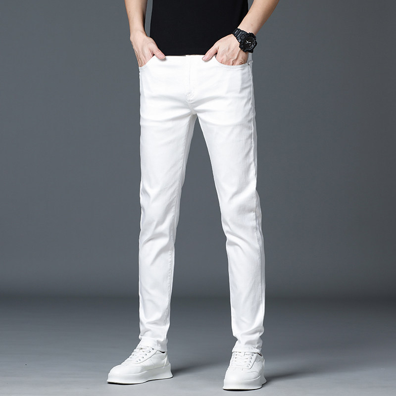 2026 Autumn New Ice Silk White Jeans for Men Slim Fit Skinny Long Pants High-End Lyocell Casual Pants 2026 Autumn New Ice Silk White Jeans for Men Slim Fit Skinny Long Pants High-End Lyocell Casual Pants