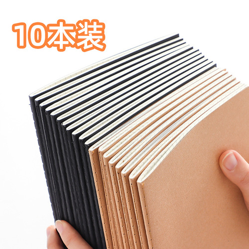 Vintage Leather-bound Notebook B5, A5, Simple Student Style, Wire-O Bound, Grid Paper, Blank Ruled Notebook