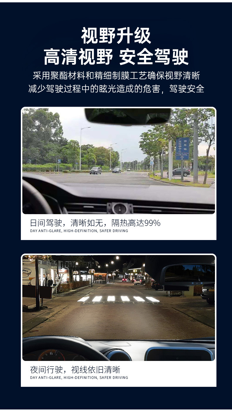 Car Film, Front Windshield Film, Full Car Film, Explosion-Proof Film, Heat Insulation Film, Window Glass Film, Self-Adhesive High Privacy Film