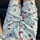 New Style Blue Fresh Noodles Kitty Ice Silk Pajamas Women's High-end Sweet Cute Hello Kitty Home Clothes