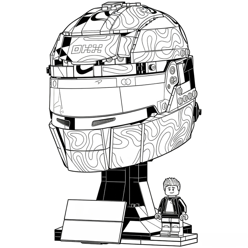 Cross-border compatible LEGO McLaren F1 Team 43023 Lando Norris helmet, a building block toy for both boys and girls