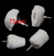 Rueda de tela blanca al por mayor transfronteriza con mango espejo pulido encerado cilíndrico seta cono rueda de tela cabeza de molienda mango diámetro 6mm