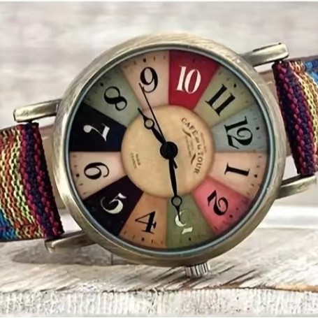 个性创意彩色波西米亚嬉皮士手表复古手表彩色表带民族风配饰批发