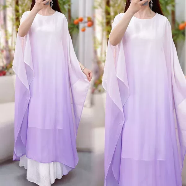 Real Shot of Zen Dance Attire, Loose-Fitting Dress, Layperson Clothing, Tea Attire, Zen Clothing, Ancient Style Flowing Long Dress, Solid Color, Traditional Dance Wear for Women