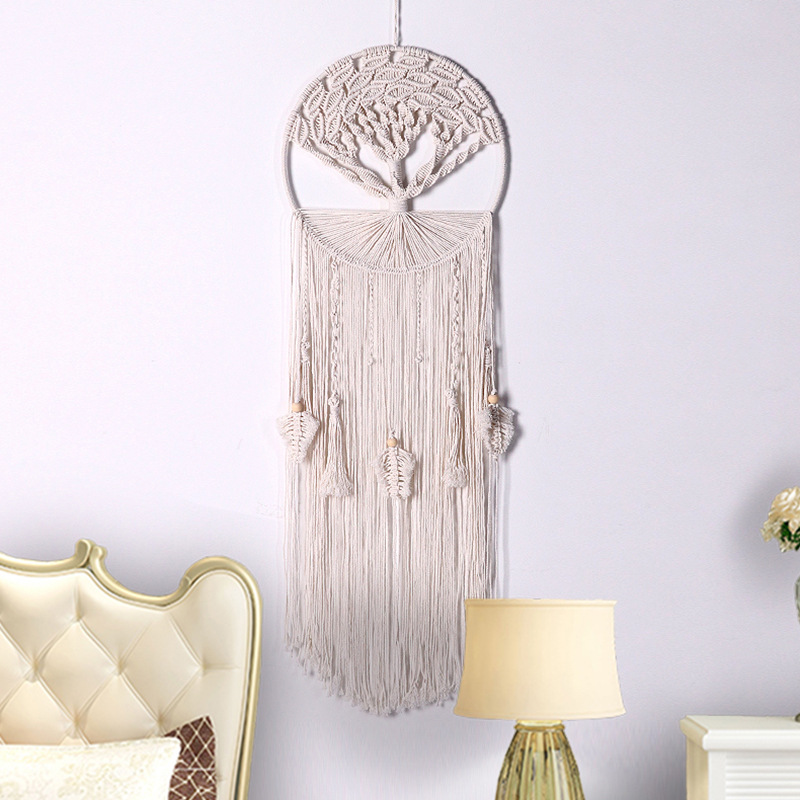 Cross-border dreamcatcher, Bohemian handmade woven rug tassel hanging ornament dreamcatcher cotton Nordic tassel rug