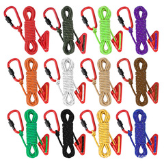 Camping tent rope reflective windproof rope canopy fixed rope 4 meters with wind rope buckle multifunctional rope parachute rope
