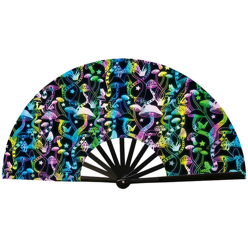 Abanico Plegable de Kung Fu de Plástico, Colorido, para Conciertos y Fiestas
