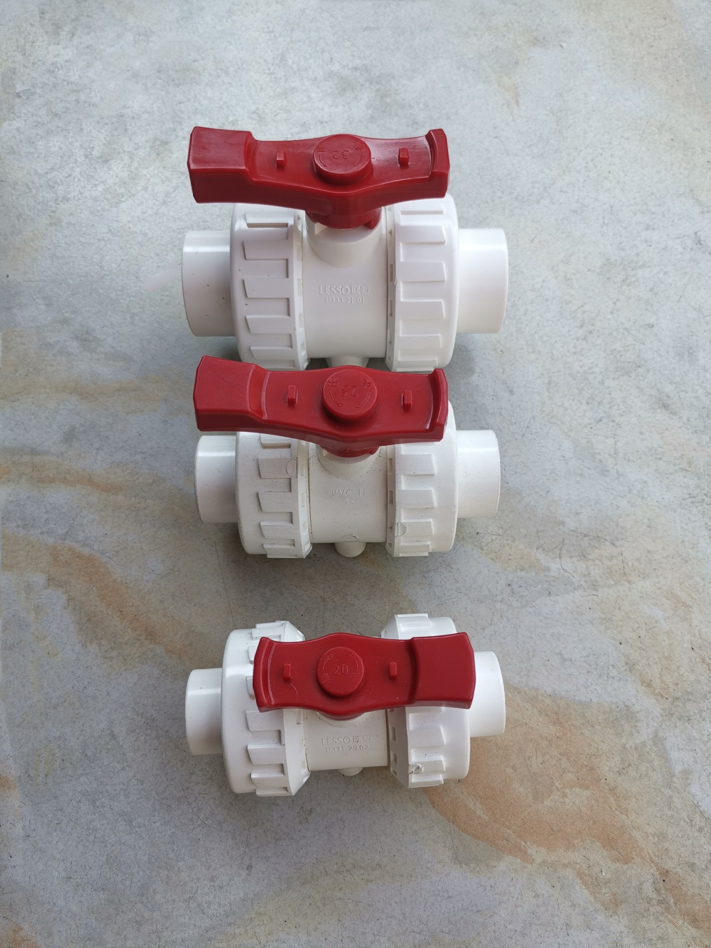 广东联塑pvc双活接球阀 20 25 32 40 50 63 75 双由令阀门水 开关