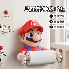 クリエイティブマリオホームバスルーム壁掛けトイレットペーパーホルダートイレットペーパーホルダーペーパータオルホルダートイレットペーパー装飾ラック