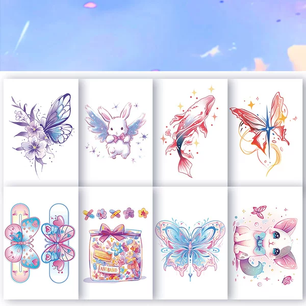 Cross-border Explosive Small Size Color Tattoo Sticker Waterproof Long-lasting Small Fresh Arm Women's Collarbone Distinctive Cute Sticker