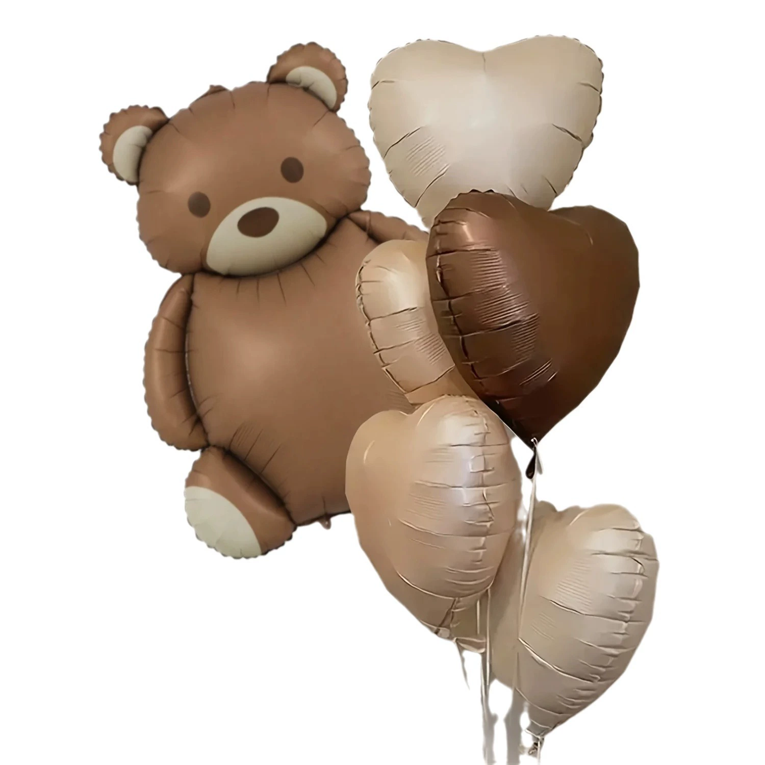 Foil Balloon Bear & Heart Bouquet, Party Decoration, Aluminum Film, 1.5 m/Single Bear Options
