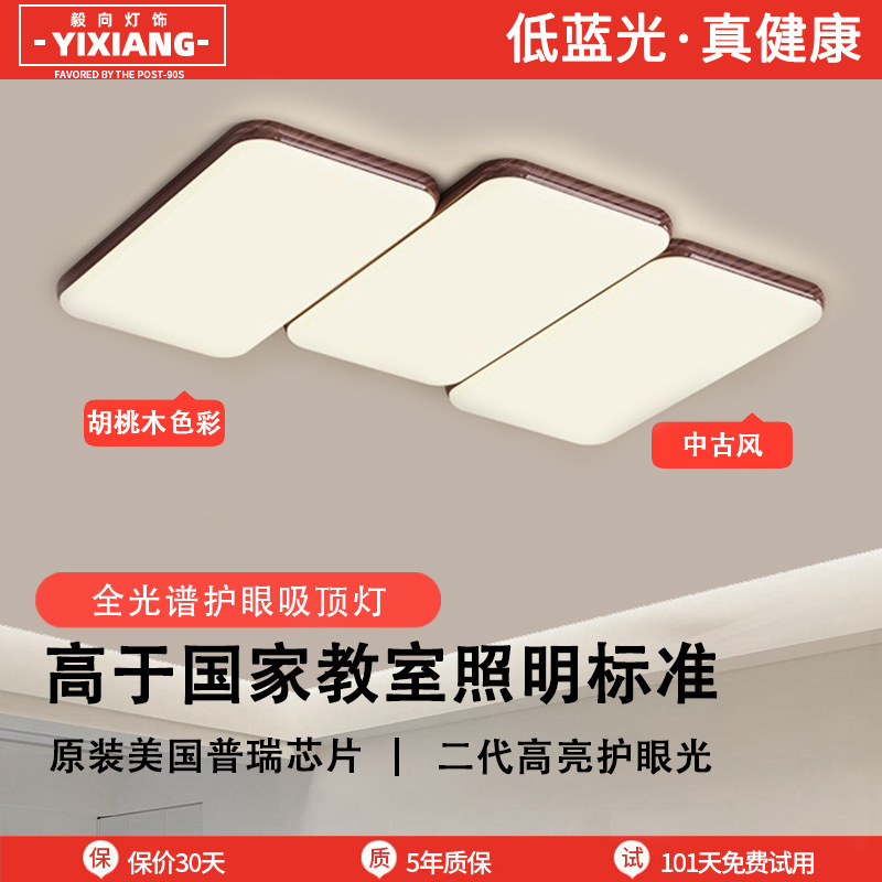 Luz de techo de espectro completo sala de estar sala de estar piano sala de estar nuez diseño antiguo estilo japonés lámpara de dormitorio