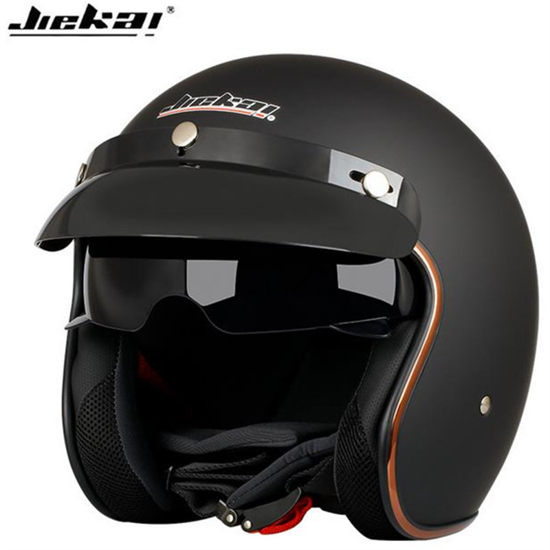 Motorcycle helmet Vintage motorcycle helmet with built-in lens_voghion.com