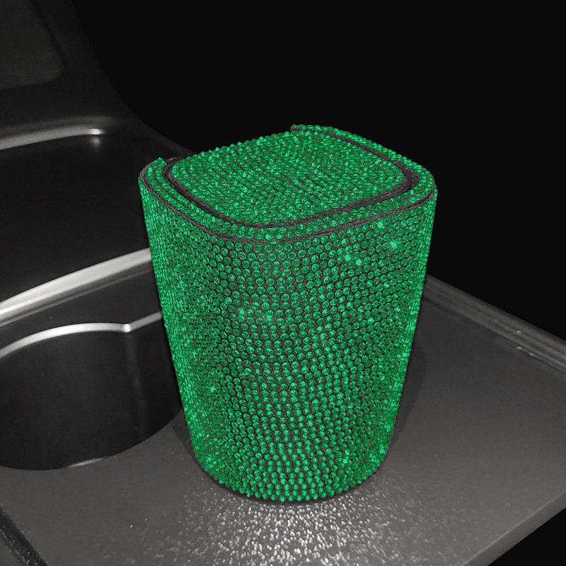 Diamante-incrustado coche Cenicero creativo cubierto salida de aire colgante coche con tapa LED luz coche Cenicero