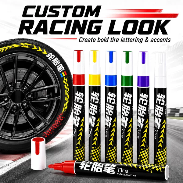 Car tire pen, multi-color waterproof and scratch-resistant tire letter coloring pen, car wheel hub DIY beauty tool pen