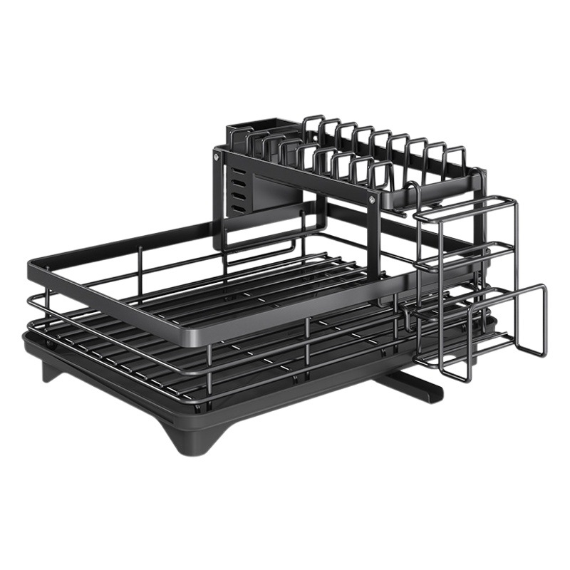 Cocina plato rack fregadero vajilla almacenamiento rack hogar multi-funcional palillos drenaje rack armario