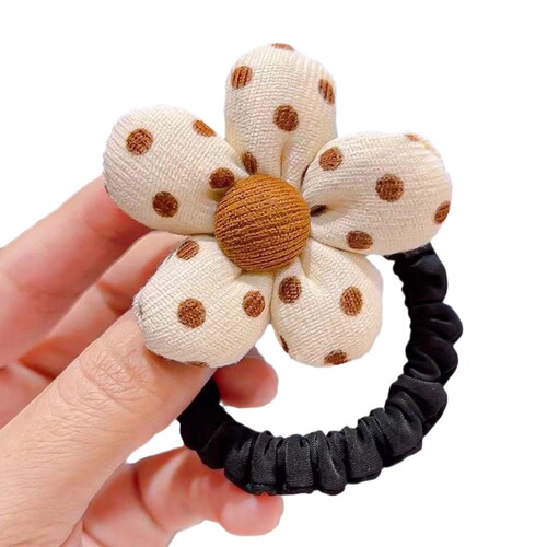 Autumn new style children's headband does not hurt hair rubber band girls fabric flower hairband tie ball head ponytail leather case jewelry