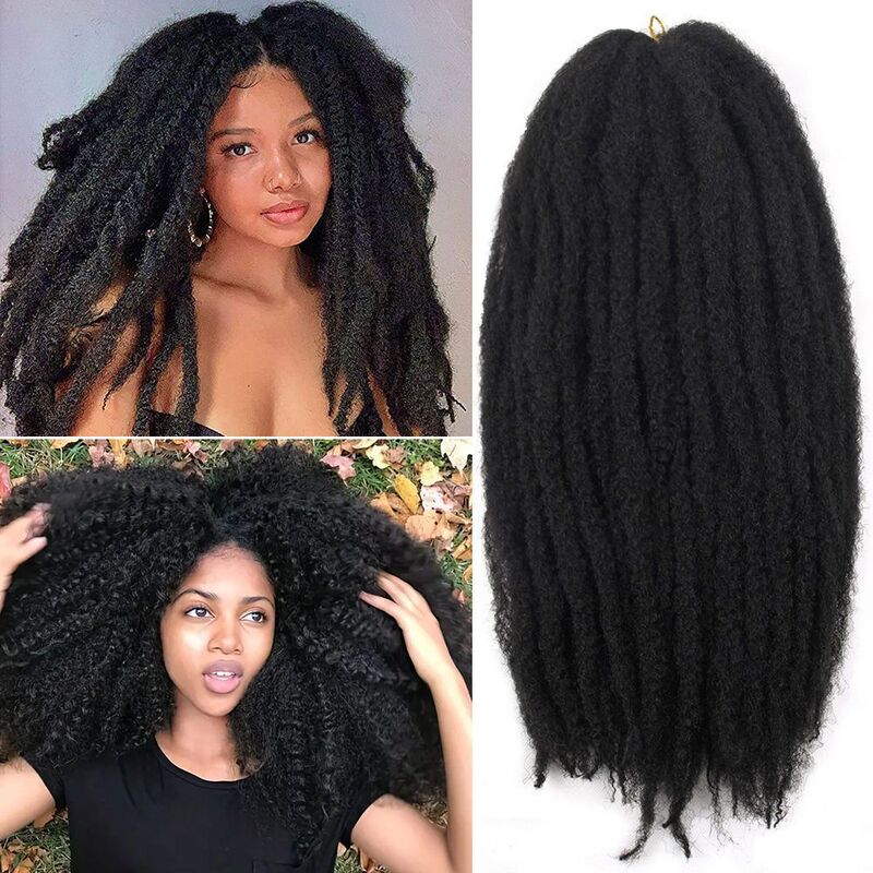 Wig African Big Caterpillar Dreadlocks Synthetic Fiber Crochet Hair Fluffy Small Curls Multi-Color Marley Hair