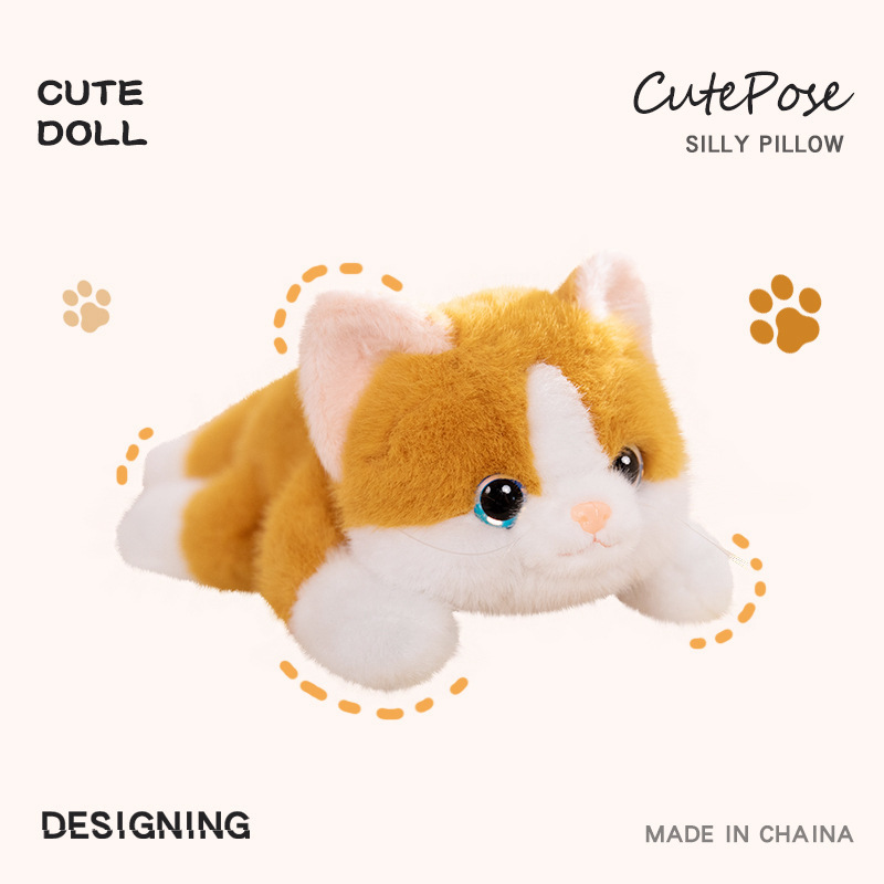 Muñecas de gato transfronterizas, muñecas de peluche, muñecas de gato blanco, muñecas de tela, regalo de cumpleaños para niños