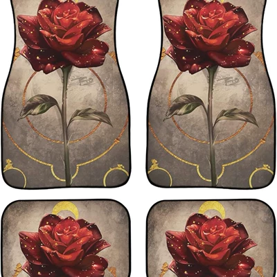 Cross-Border American flower butterfly, Avtomobil döşəmə paspasları - car-floor-mat-50-354548-68cm-two-pairs-total-four-pieces