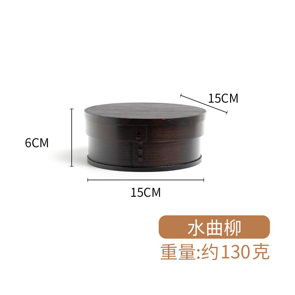 Caja bento de estilo japonés retro de madera de sauce curvo de múltiples especificaciones, caja de fruta fresca no sellada, fábrica al por mayor