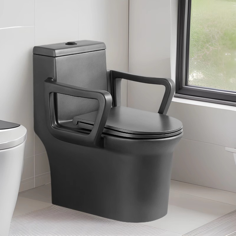 Inodoro integrado moderno simple integrado con reposabrazos inodoro doméstico para personas mayores con discapacidad fábrica directa