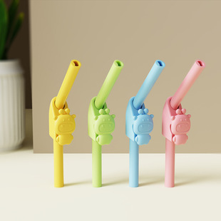 Baby Soup Straw Silicone Children's Porridge Artifact for Children's Supplementary Food Lengthening and Removable High Temperature Resistant Children's Milk Drinking