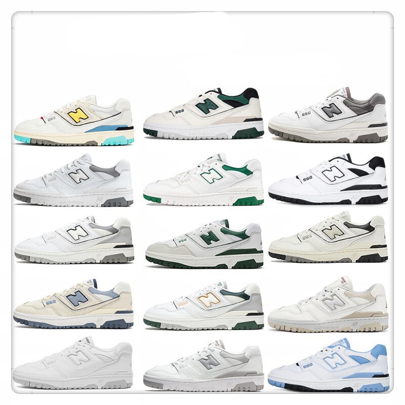 Leather NB550 Men's Shoes Green Women's Shoes Joint Black and White Torre Shoes Retro Sports Casual Sneakers BB550LWT Leather NB550 Men's Shoes Green Women's Shoes Joint Black and White Torre Shoes Retro Sports Casual Sneakers BB550LWT