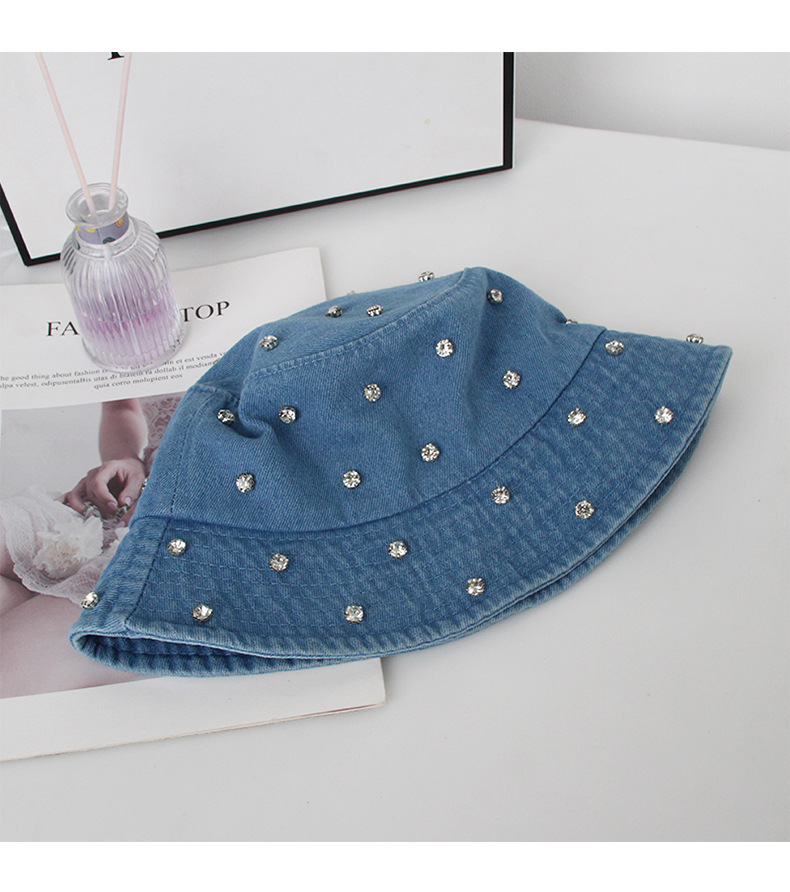 Women's Original Design Polka Dots Rhinestone Flat Eaves Bucket Hat display picture 3